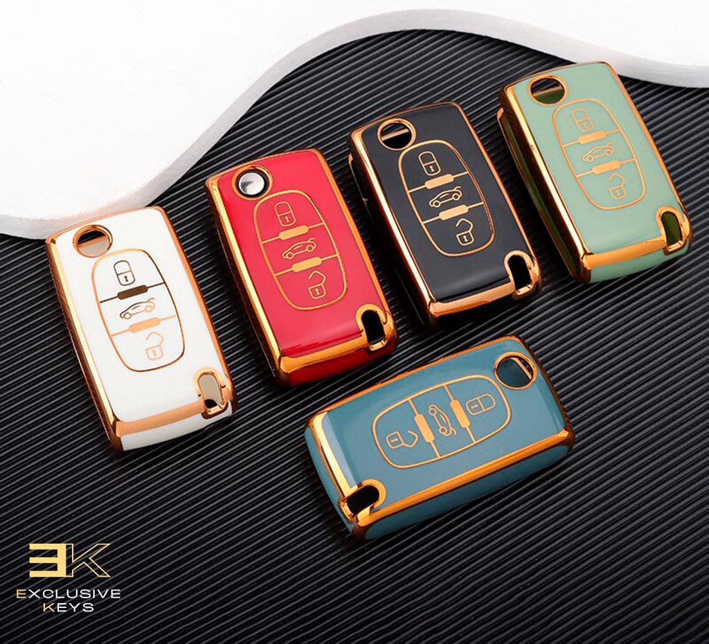 Funda para Peugeot 107, 207, 307, 308, 407, 607, 3008, 5008 (3 Botones)
