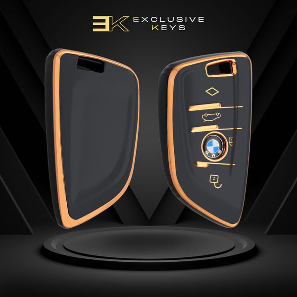 Coque Clé TPU BMW Série 2 3 5 7 X1 X5 X7 I4 IX - Étui Protection Smart Key Doré Argent