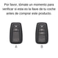 Funda para Toyota Corolla, Prius, Camry, CHR, C-HR, RAV4, Altis, Land Cruiser y Prado (3 Botones)